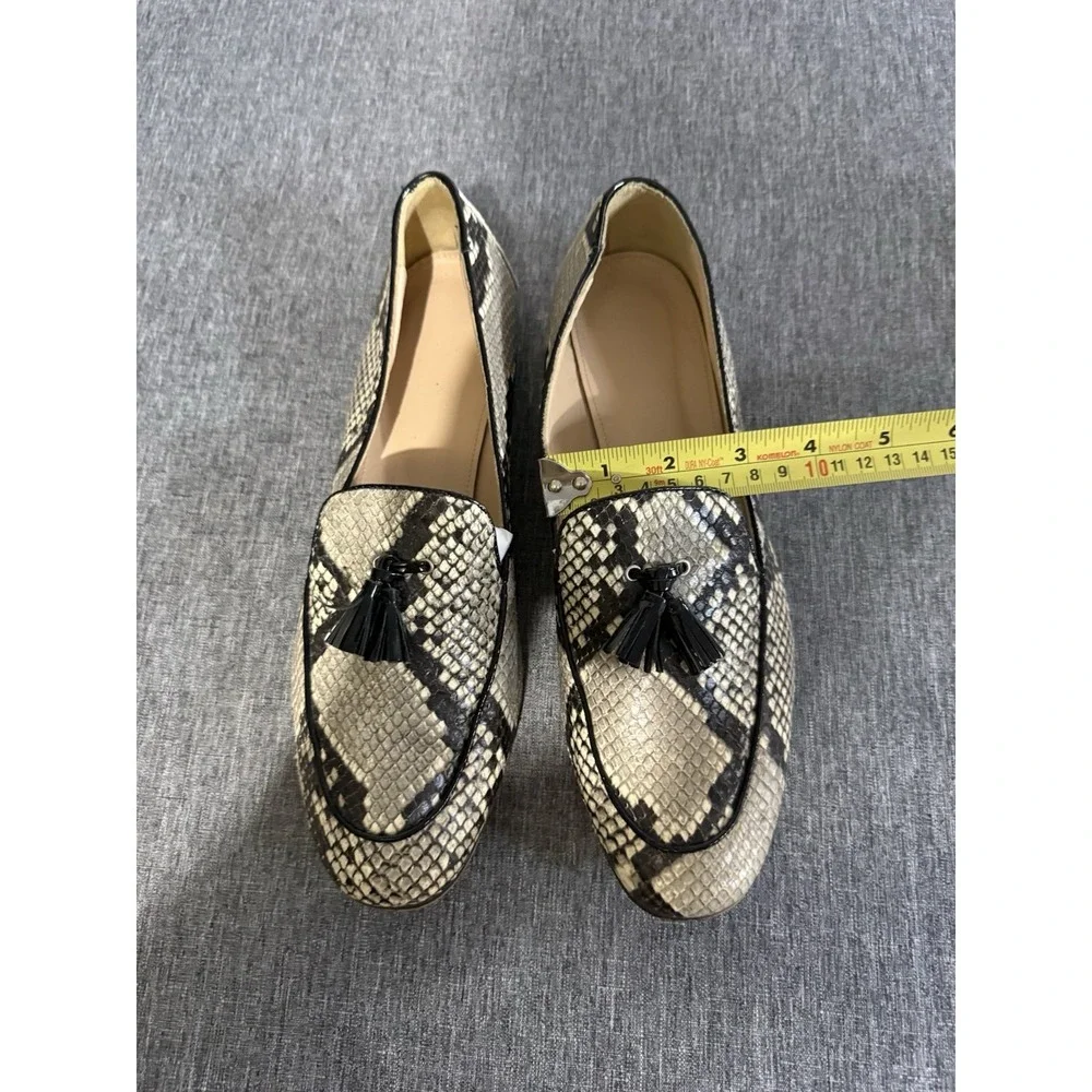 J Crew Womens Charlie Loafer Size 10 Brown Tasseled Slip On Venetian Flat Shoe